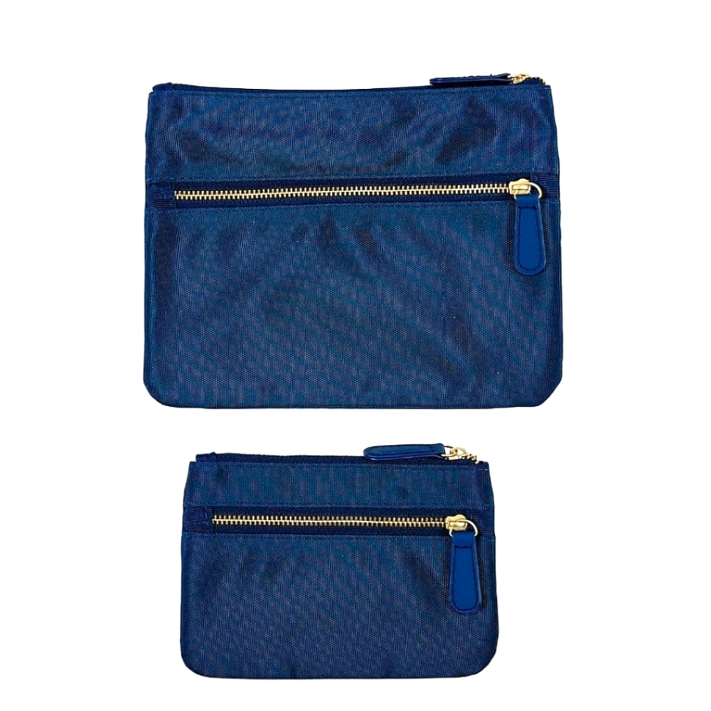 Martha Stewart Office Double Zipper Pouches Navy Blue 2/Pack  Organizer Bag